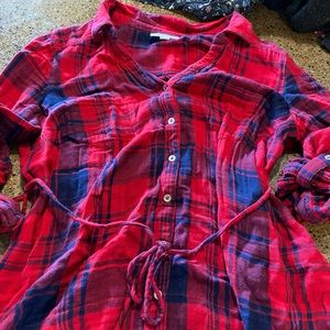 Women’s Maternity Plaid Top